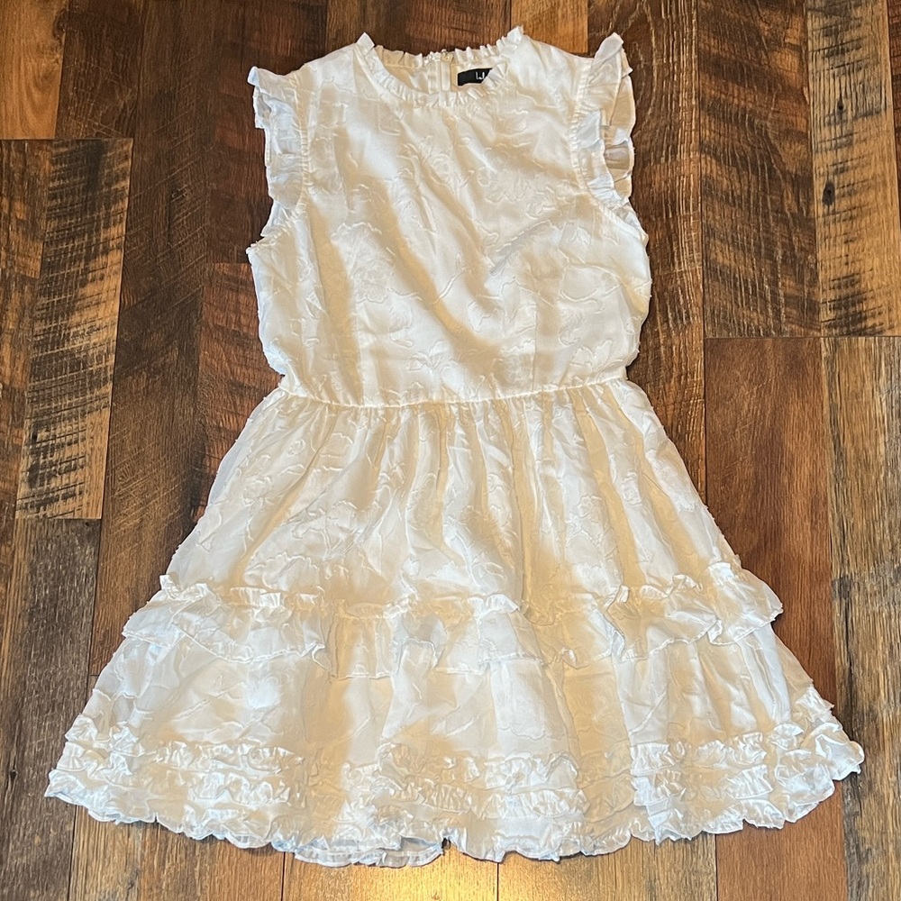 Lulu's White Ruffle Mini Dress - Picture 3 of 3